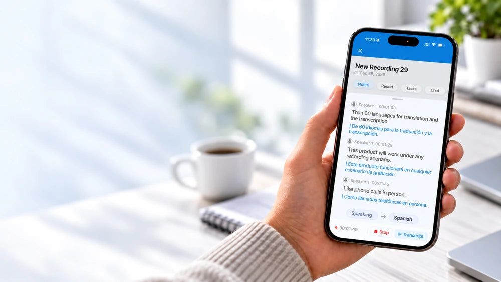 Live translation on a phone